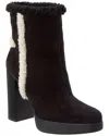 Tod's Tods Suede & Shearling Bootie In Black