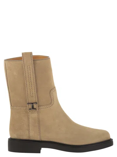 Tod's Suede Ankle Boot In Brown