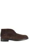 Tod's Suede Ankle Boot With Lace-up Closure And Rubber Sole In Black