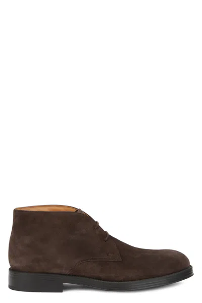 Tod's Man Ankle Boots Brown Size 9 Leather