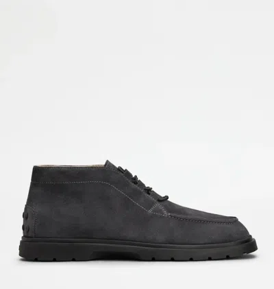 Tod's Suede Ankle Boots In Gray