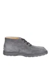 Tod's Suede Ankle Boots With Elastic Drawstring In Gray