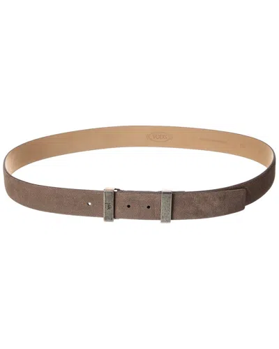 Tod's Suede Belt In Brown