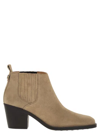 Tod's Suede Boot In Neutral