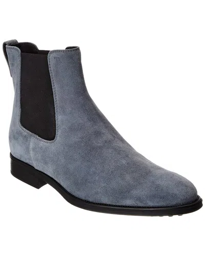 Tod's Suede Boot In Blue