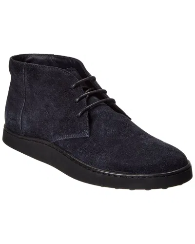Tod's Suede Boot In Blue