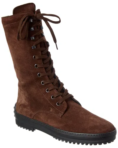 Tod's Suede Boot In Brown