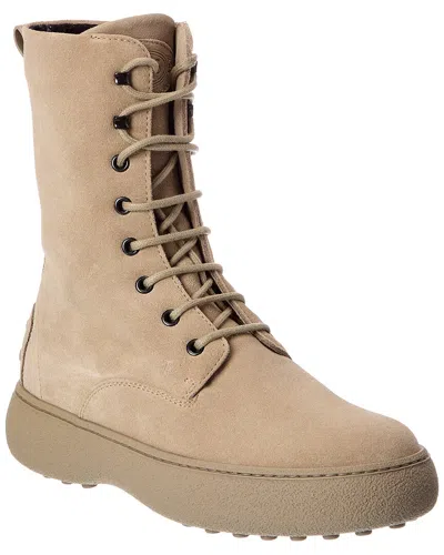 Tod's Suede Boot In Neutral
