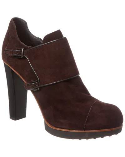 Tod's Suede Bootie In Brown