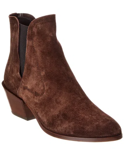 Tod's Suede Bootie In Brown