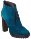 Tod's Suede Bootie In Green