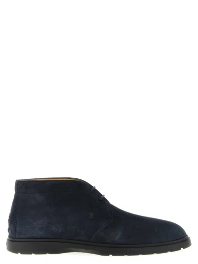 Tod's Suede Boots In Blue