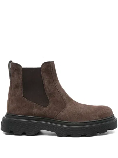 Tod's Suede Boots In Brown
