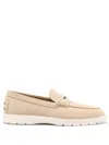 Tod's Suede Calf Leather Loafer In Beige
