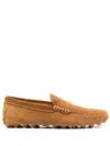 Tod's Suede Calf Leather Loafer In Camel Brown