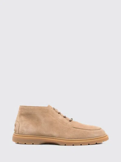 Tod's Suede Calfskin Chukka Boots With Round Toe And Rubber Sole In Multi