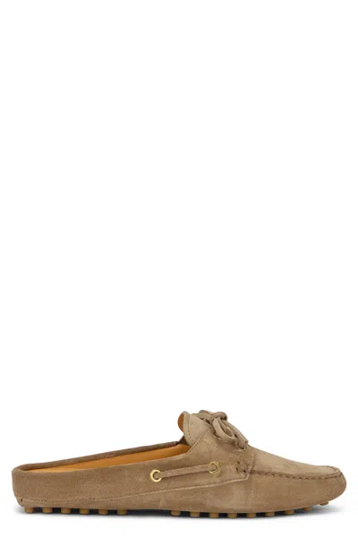 Tod's Suede Calfskin Mule In Beige