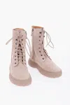 Tod's Stivaletto Stringato Suede Ankle Boots In Beige