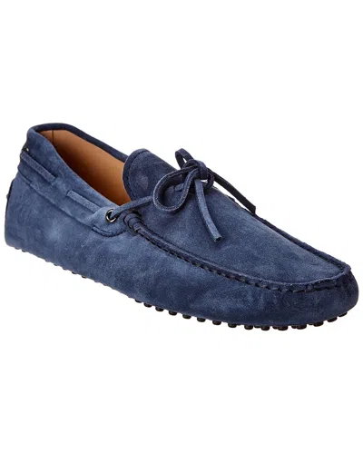 Tod's Suede Driver In Blue