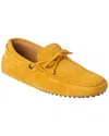 Tod's Gommino Driving Shoes In Suede In Yellow