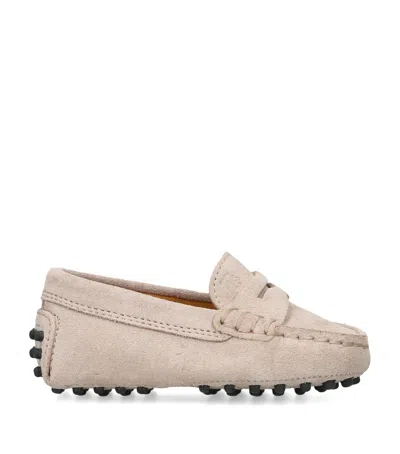 Tod's Kids'  Suede Gommini Loafers In Beige
