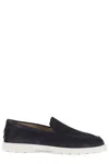Tod's Mens Tods Ibrido Almond-toe Suede Loafers In Black
