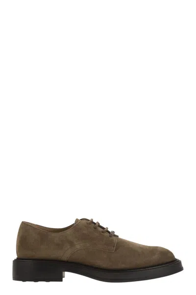 Tod's Suede Lace-up In Brown
