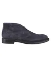 Tod's Dark Grey Chukka Lace Up Boots In Blue
