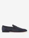 Tod's Mens Tods Mocassino Destrut 13l Suede Loafers In Navy Blue