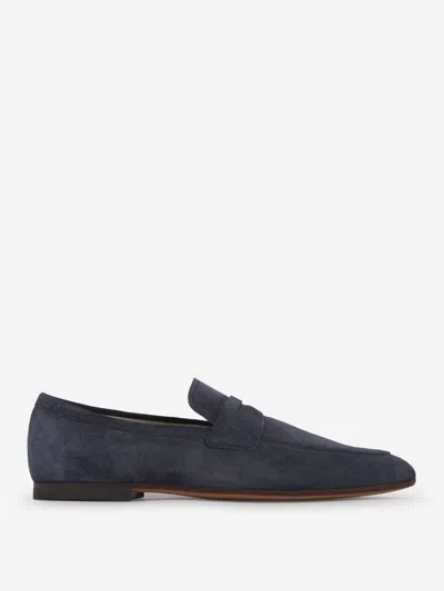 Tod's Mens Navy Mocassino Destrut 13l Suede Loafers