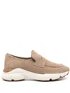 Tod's Suede Leather Loafers In Neutral