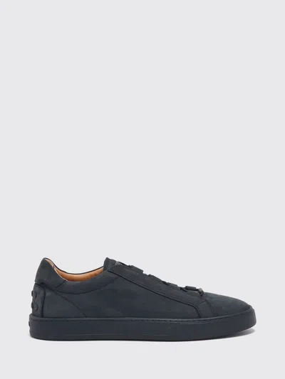 Tod's Suede Leather Slip-on Sneakers With Heel Gommini In Blue