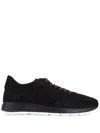 Tod's Suede Sneakers Low Profile Rubber Sole In Black