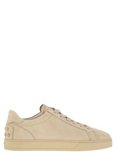 Tod's Suede Leather Trainers In Sand