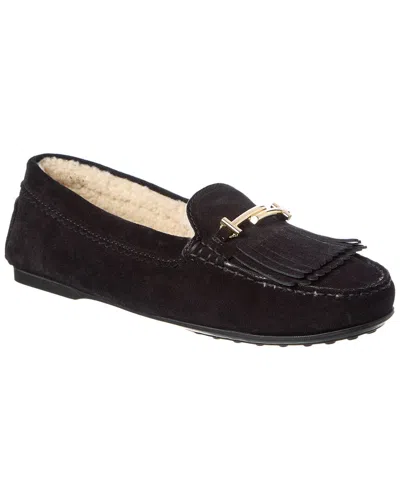 Tod's Suede Loafer In Black