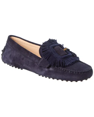 Tod's Suede Loafer In Blue