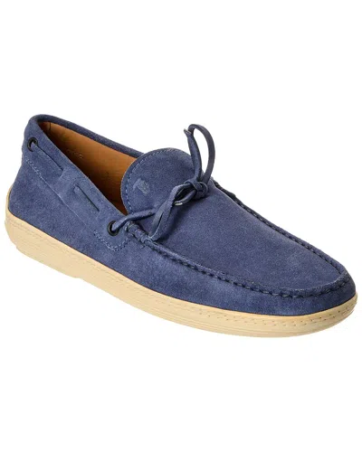 Tod's Suede Loafer In Blue
