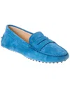 Tod's Woman Loafers Azure Size 7 Leather In Blue