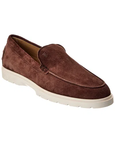 Tod's Suede Loafer In Brown