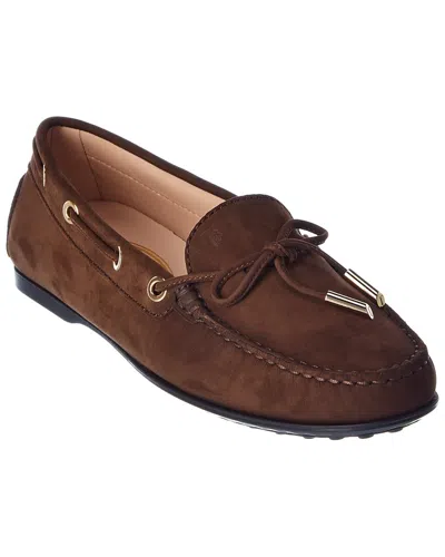 Tod's Gommino Suede Loafers In Brown