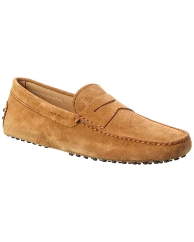 Tod's Suede Loafer In Brown