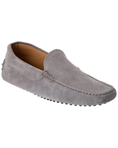 Tod's Suede Loafer In Gray