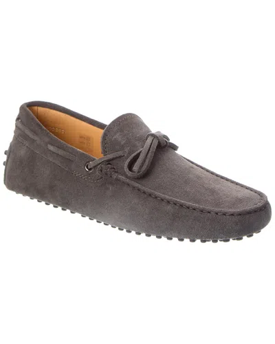 Tod's Suede Loafer In Gray