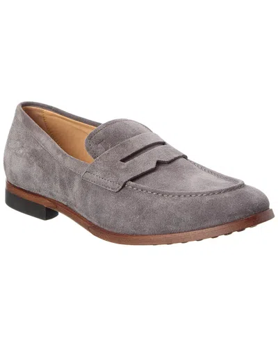 Tod's Suede Loafer In Gray