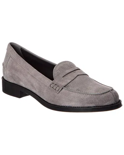 Tod's Suede Loafer In Gray