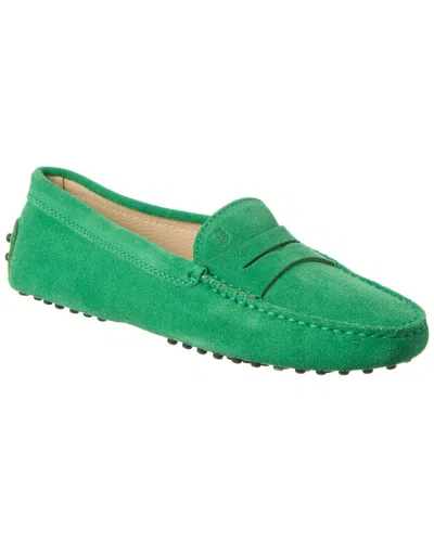Tod's Suede Loafer In Green