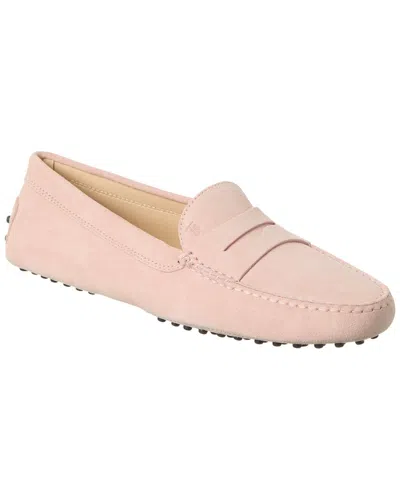 Tod's Suede Loafer In Pink