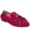 Tod's Suede Loafer In Red