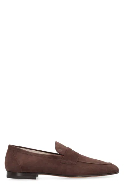 Tod's Suede Loafers In Brown