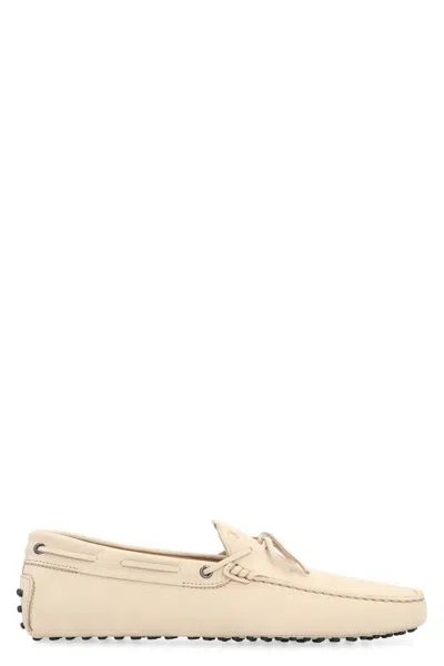 Tod's Suede Loafers In Beige